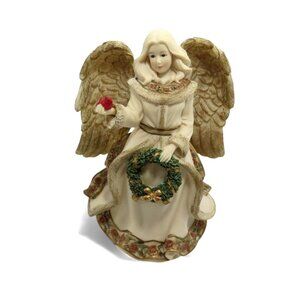 SARAHS ANGELS Musical Figurine Angel with Red Cardinal Bird 2011 Boxed